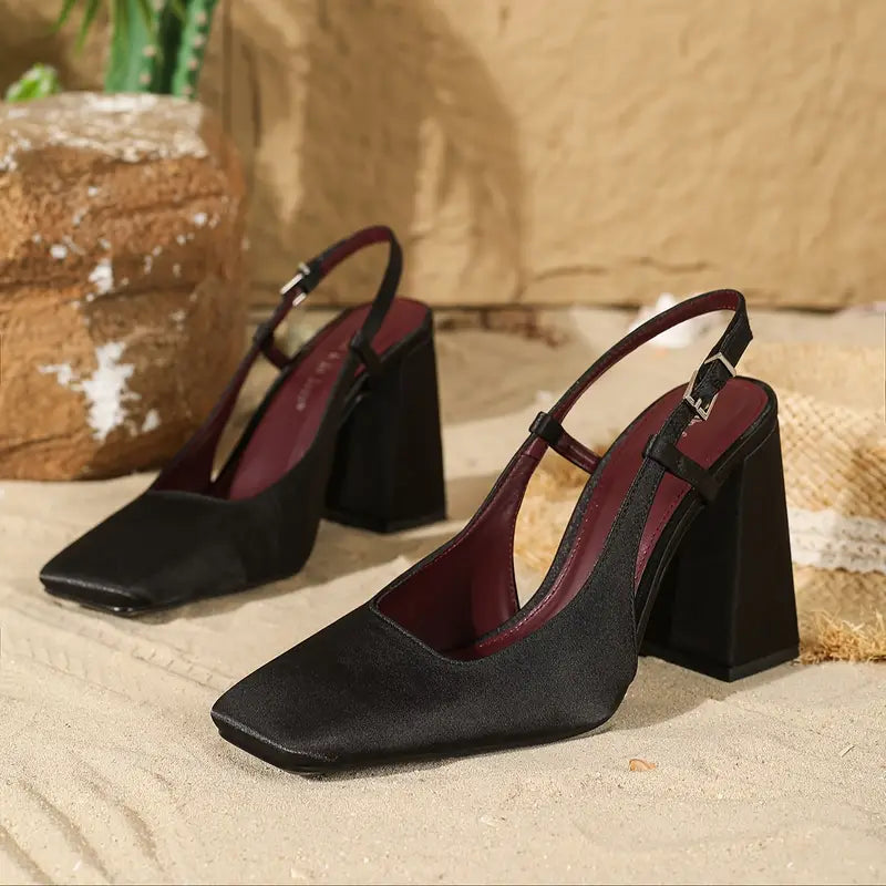 Square Toe Block Heel Sandals