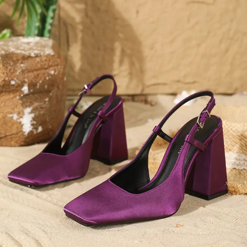 Square Toe Block Heel Sandals